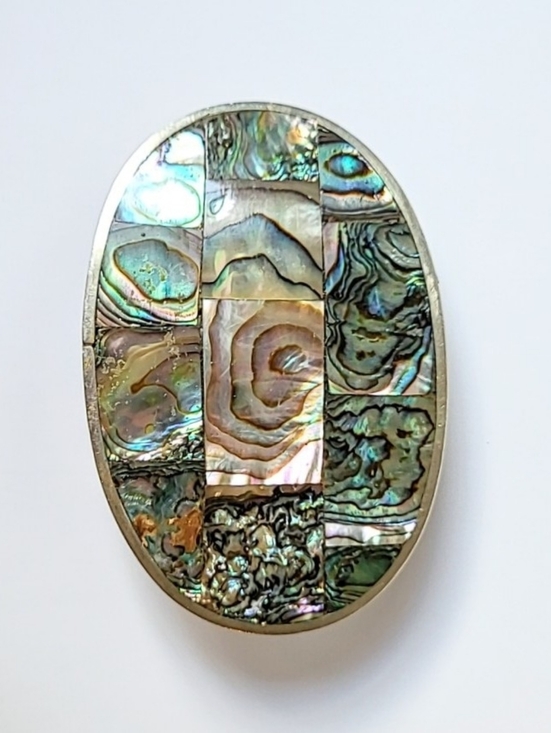 Hand Crafted Other - Abalone & Alpaca Silver Belt Buckle UNISEX VINTAGE